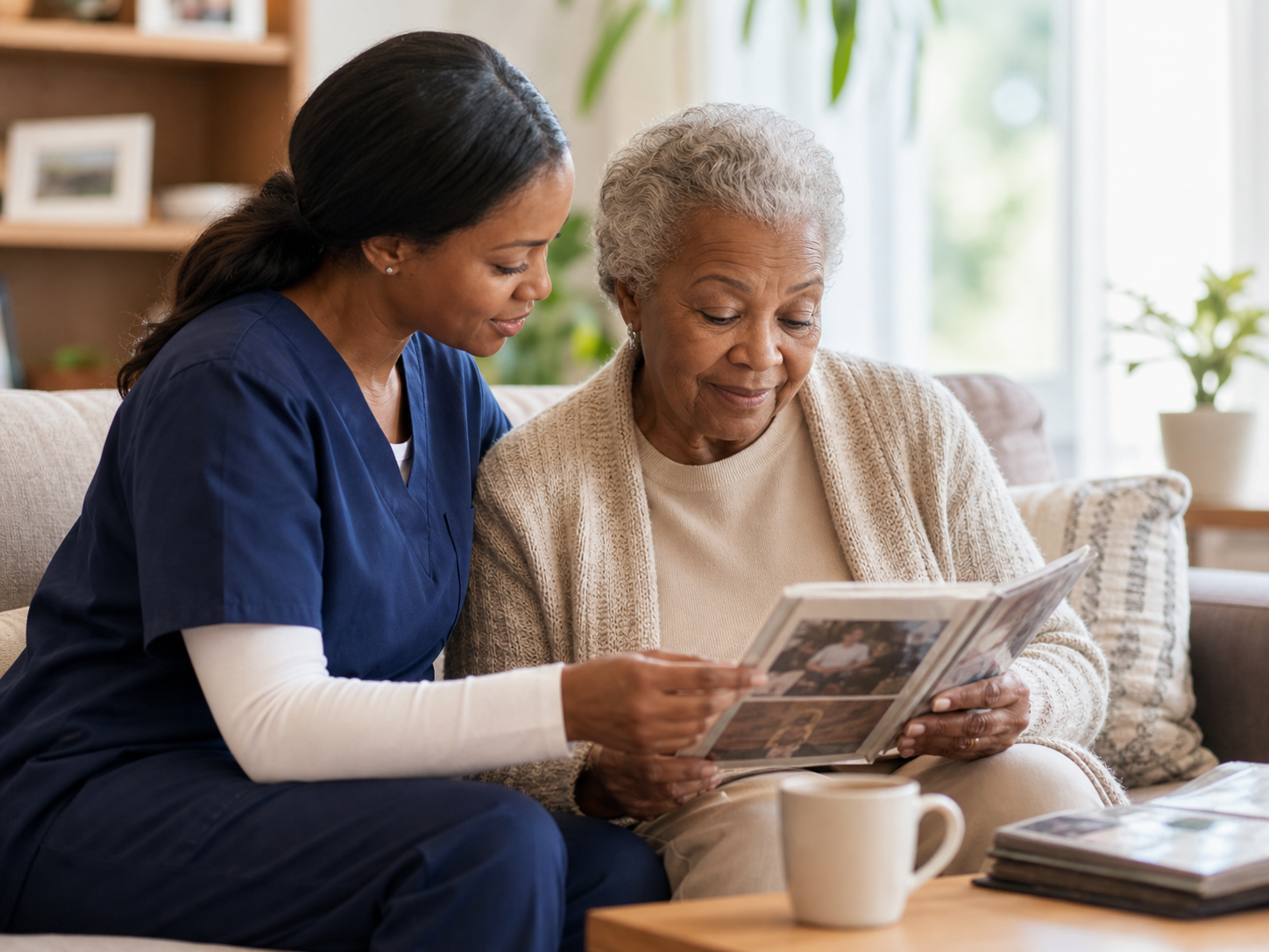 Support worker providing calm wellbeing support